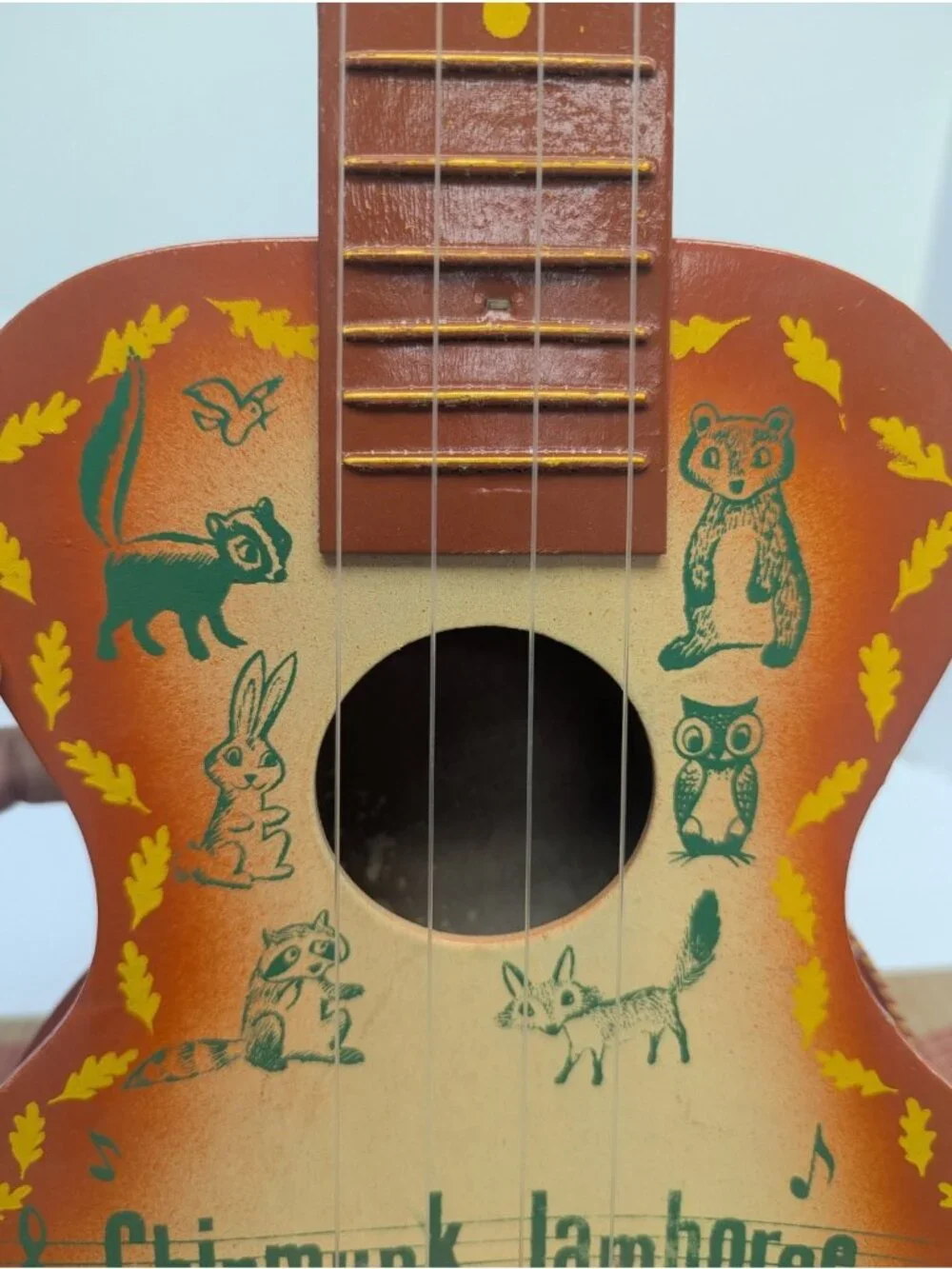 Vintage Jefferson MFG American Toy Guitar Chipmunk Jamboree w/Box, Booklet